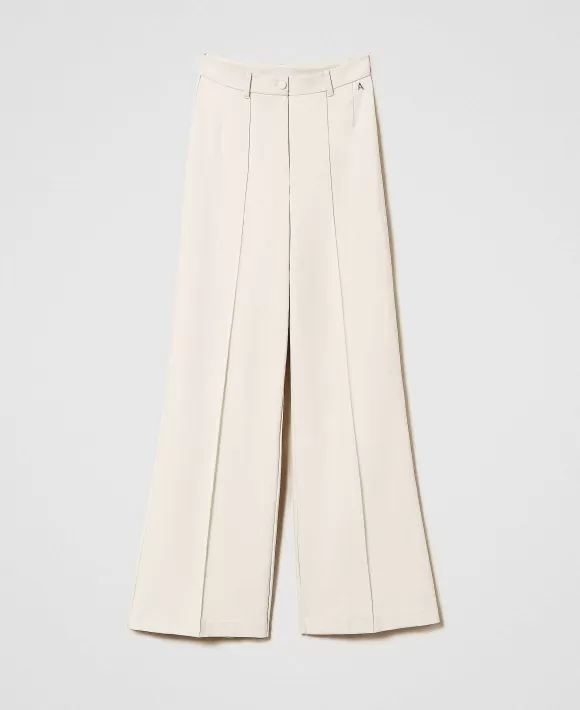 TWINSET Milano Pantaloni A Palazzo Con Nervatura Beige Best