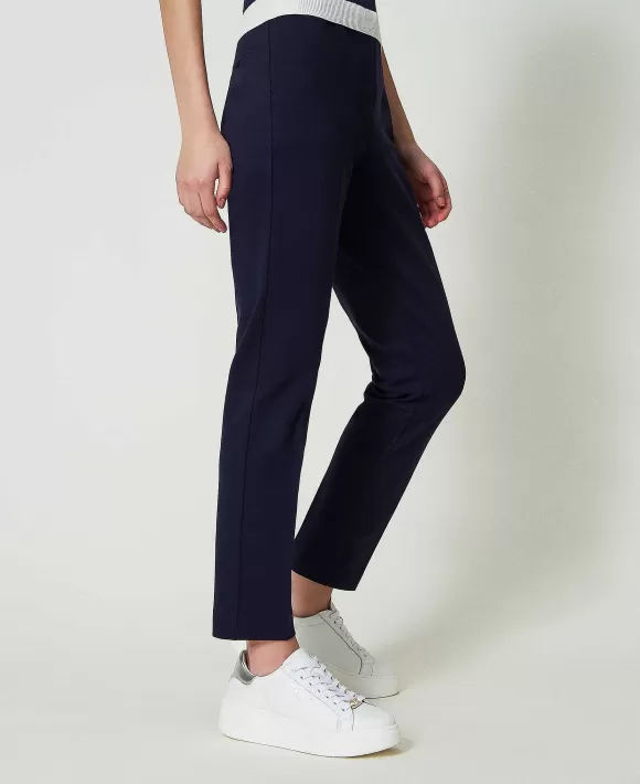 TWINSET Milano Pantaloni A Sigaretta Con Piega Stirata Blu Store