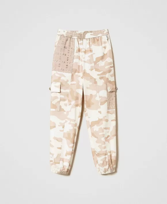 TWINSET Milano Pantaloni Cargo A Stampa Camouflage Beige Best