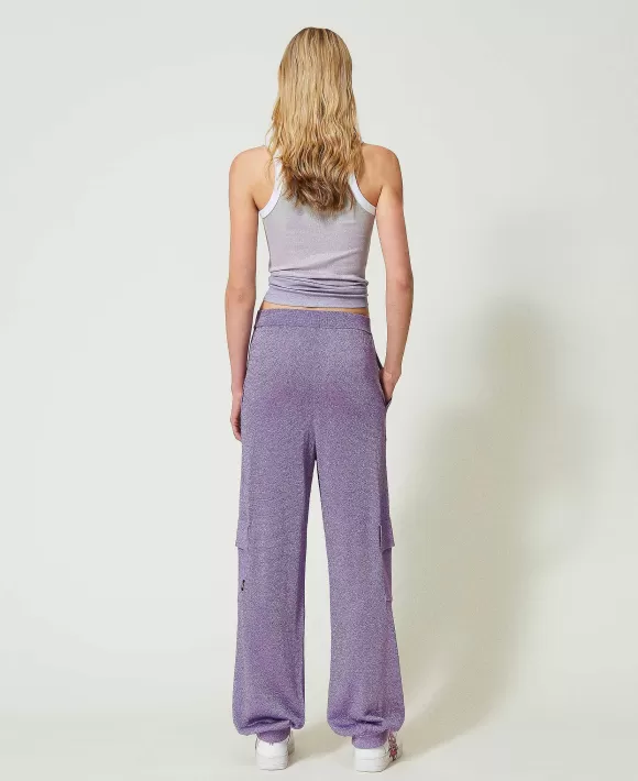 TWINSET Milano Pantaloni Cargo Myfo In Maglia Lurex Viola Shop