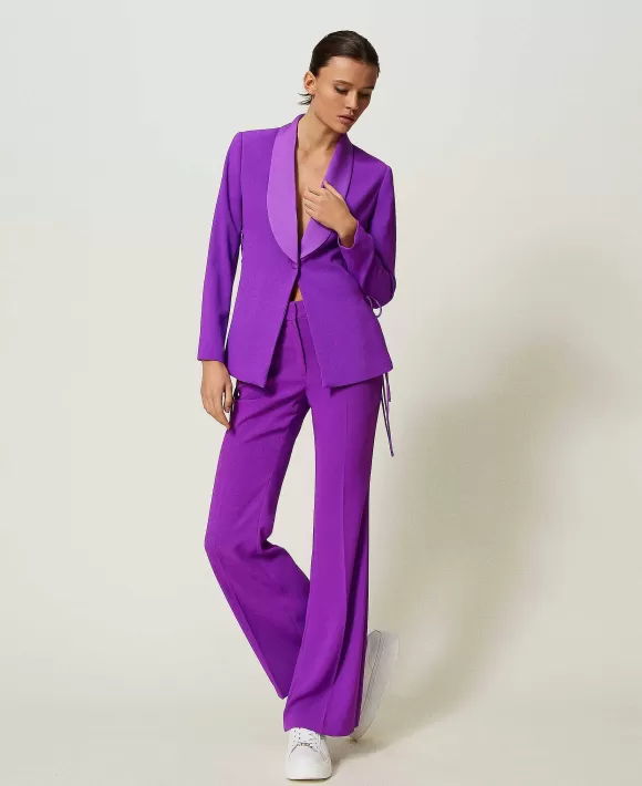 TWINSET Milano Pantaloni Flare Con Coulisse Viola Best Sale