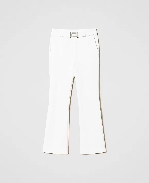 TWINSET Milano Pantaloni Flare Con Fibbia Oval T Bianco Fashion