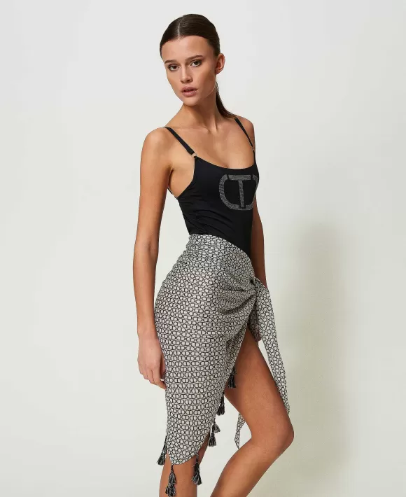 TWINSET Milano Pareo Con Stampa Oval T Beige Shop