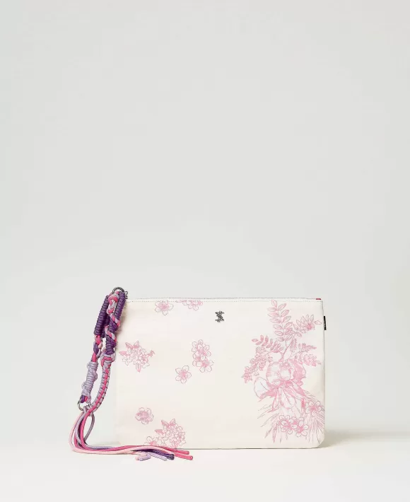 TWINSET Milano Pochette Myfo In Canvas A Fiori Rosa Fashion