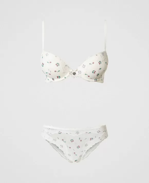 TWINSET Milano Reggiseno Push-Up E Brasiliana In Tulle Bianco Sale