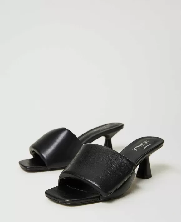 TWINSET Milano Sandali Mules Con Fascia Puffy Nero Cheap