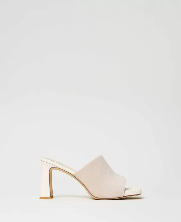TWINSET Milano Sandali Mules In Pelle Scamosciata Beige Best