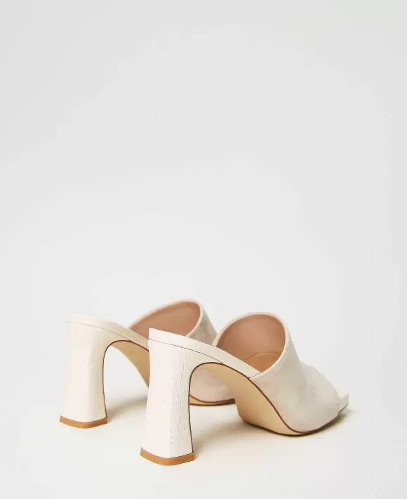 TWINSET Milano Sandali Mules In Pelle Scamosciata Beige Best