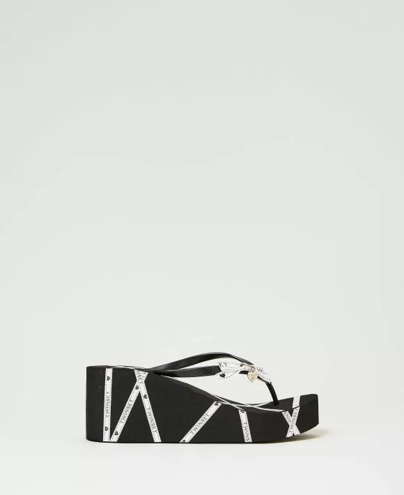 TWINSET Milano Sandali Platform Con Infradito Nero Hot