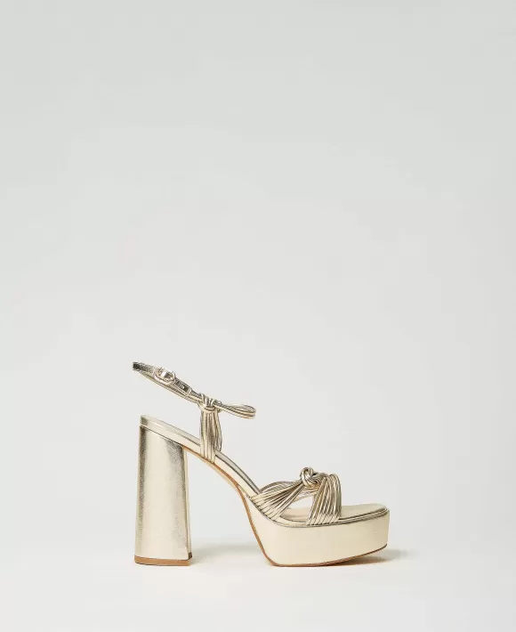 TWINSET Milano Sandali Platform Laminati Oro Online