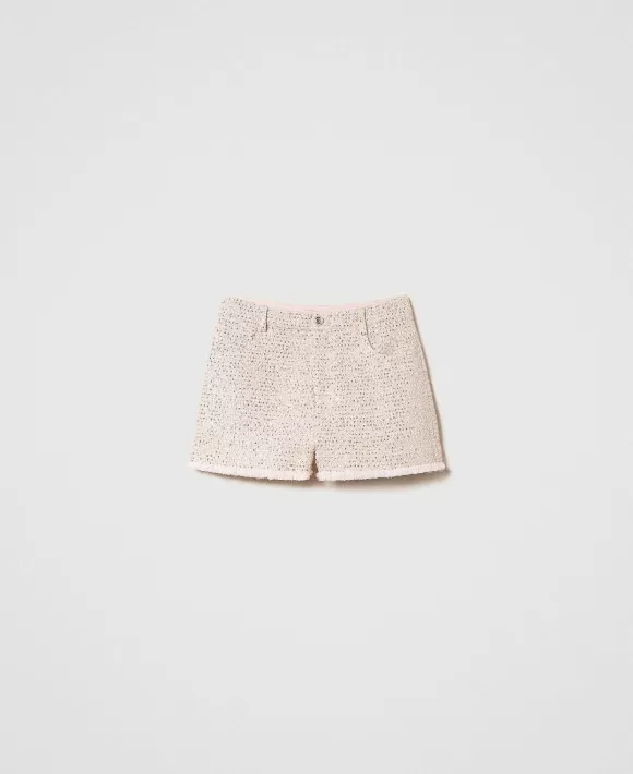 TWINSET Milano Shorts In Boucl Lurex Rosa Fashion