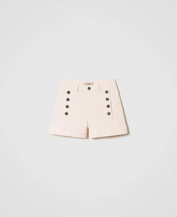 TWINSET Milano Shorts In Drill Con Bottoni D Cor Rosa Online