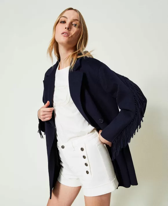 TWINSET Milano Shorts In Jeans Con Bottoni D Cor Bianco Flash Sale
