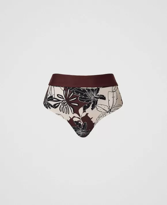 TWINSET Milano Slip Da Bagno Reversibile A Fiori Marrone Shop