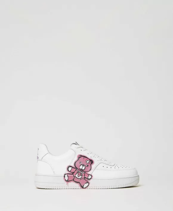 TWINSET Milano Sneakers Myfo In Pelle Con Stampa Bianco Clearance