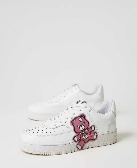 TWINSET Milano Sneakers Myfo In Pelle Con Stampa Bianco Clearance