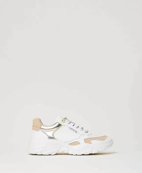 TWINSET Milano Sneakers Running Con Dettagli Laminati Bianco Cheap