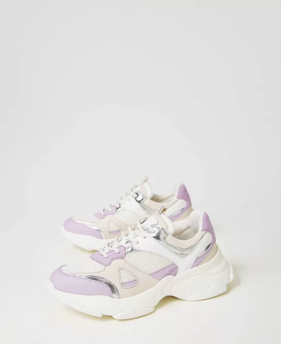 TWINSET Milano Sneakers Running In Pelle Con Inserti Viola Store