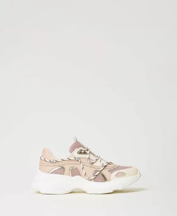 TWINSET Milano Sneakers Slip On In Pelle Con Inserti Beige Hot