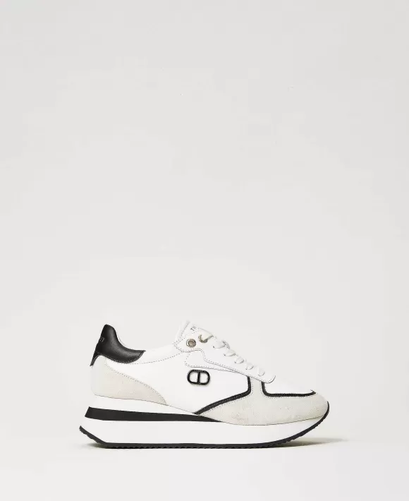 TWINSET Milano Sneakers Wedge In Pelle Bianco Outlet