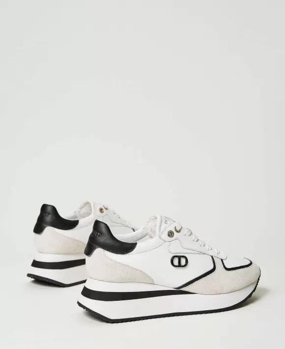 TWINSET Milano Sneakers Wedge In Pelle Bianco Outlet