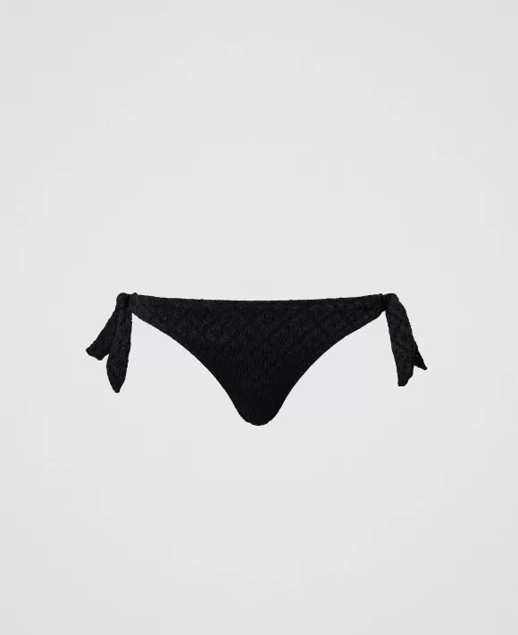 TWINSET Milano Tanga Da Bagno Con Ricamo Sangallo Nero Clearance