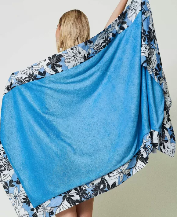 TWINSET Milano Telo Mare In Spugna Stampata Azzurro Store