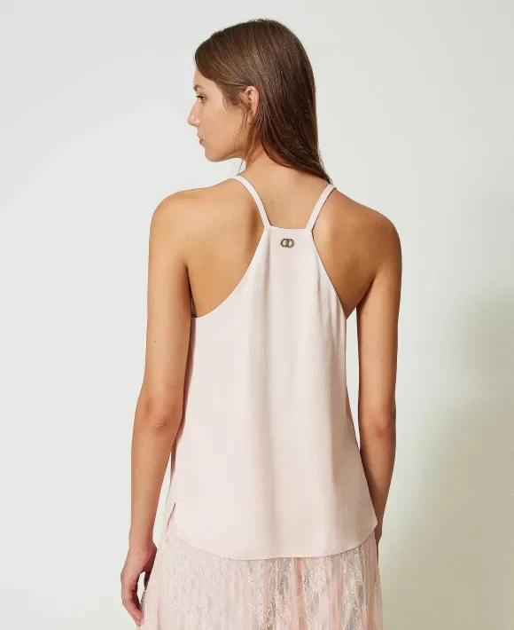 TWINSET Milano Top Con Spalline In Raso Rosa Cheap