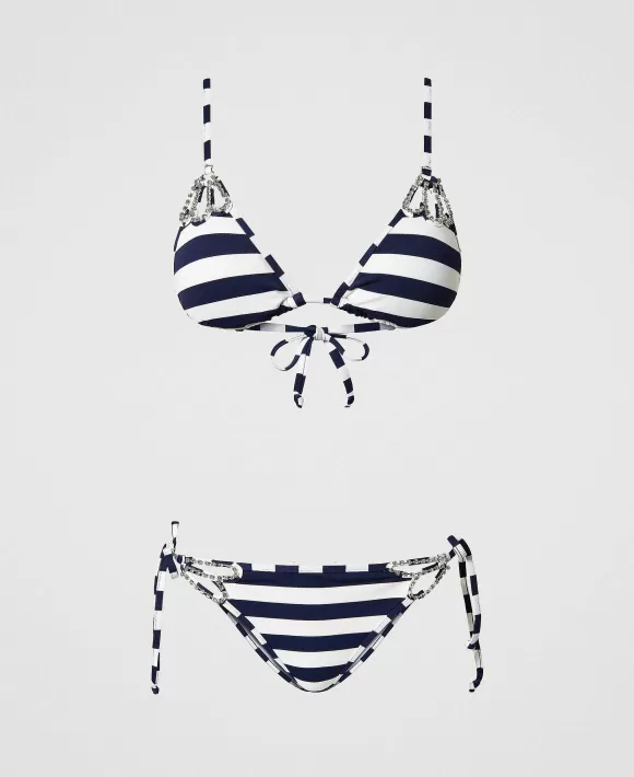 TWINSET Milano Triangolo Da Bagno E Tanga A Righe Nero Online