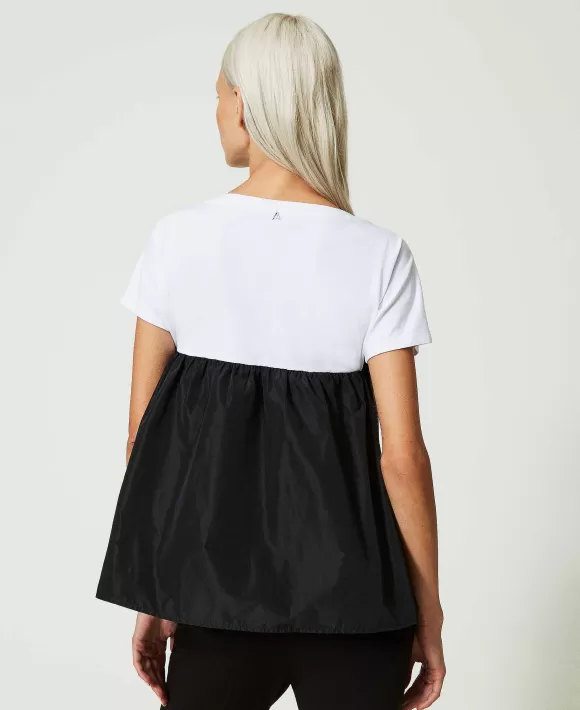 TWINSET Milano T-Shirt Con Fiocco In Taffet Bianco Online