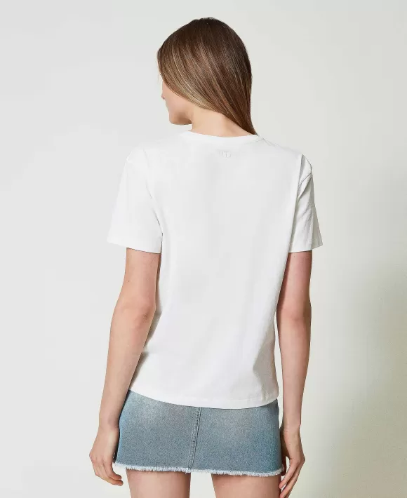 TWINSET Milano T-Shirt Regular Giglio Tigrato X Twinset Bianco Flash Sale