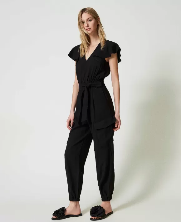 TWINSET Milano Tuta Cargo Con Cintura Nero Discount