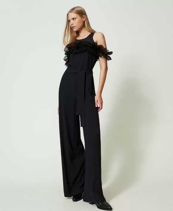 TWINSET Milano Tuta Con Volant In Tulle Nero Store