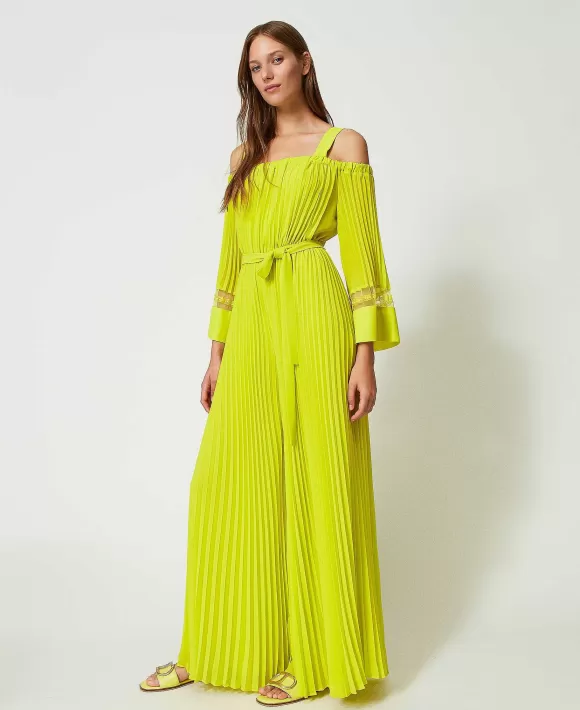 TWINSET Milano Tuta In Georgette Pliss Giallo Shop