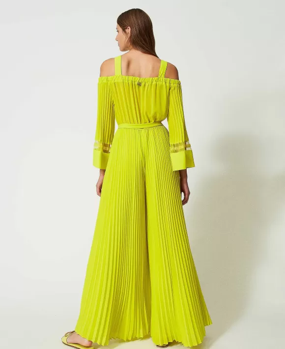 TWINSET Milano Tuta In Georgette Pliss Giallo Shop