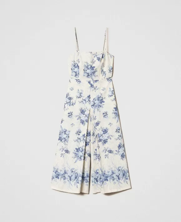 TWINSET Milano Tuta In Misto Lino Con Stampa A Fiori Fantasia Best
