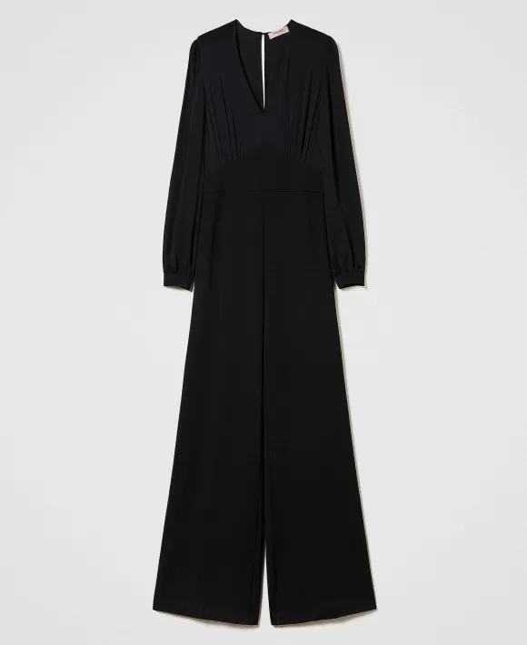 TWINSET Milano Tuta Lunga Con Pantaloni Ampi Nero Flash Sale