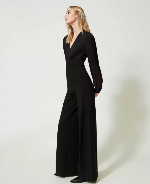 TWINSET Milano Tuta Lunga Con Pantaloni Ampi Nero Flash Sale