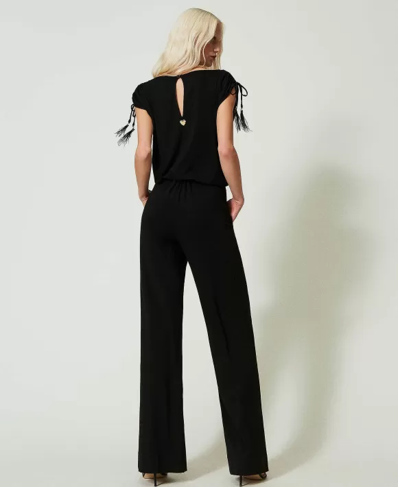 TWINSET Milano Tuta Lunga Con Spalle Regolabili Nero Flash Sale