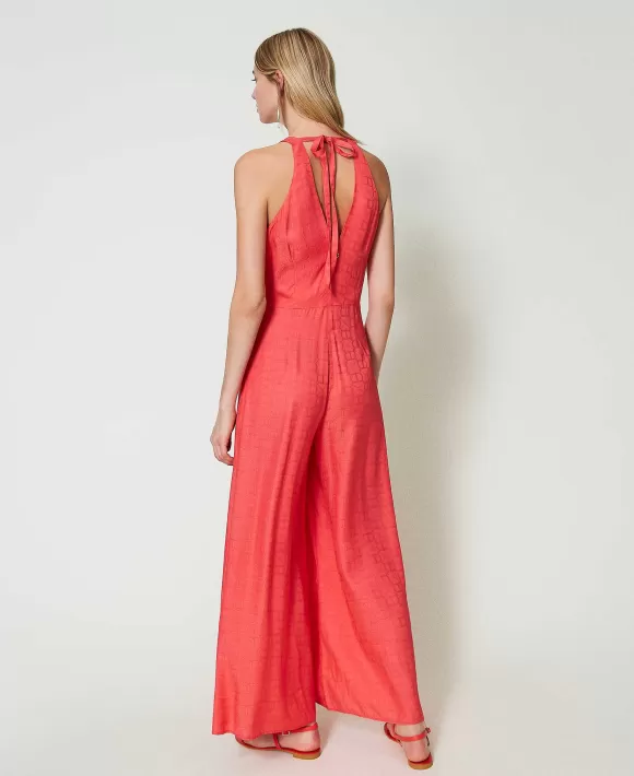 TWINSET Milano Tuta Lunga Jacquard Con Oval T Rosa Online