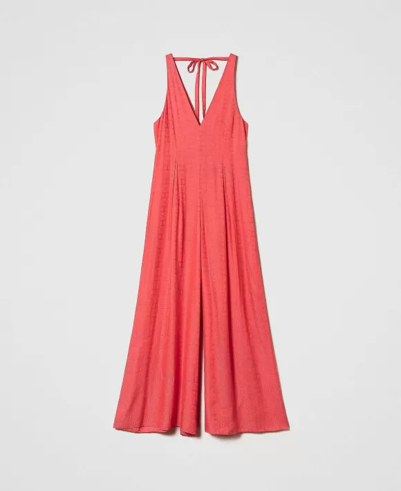 TWINSET Milano Tuta Lunga Jacquard Con Oval T Rosa Online